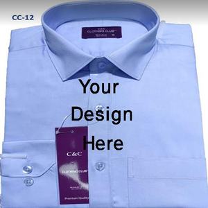 Suministro directo de fábrica desde Bangladesh 100% Camisa de algodón sólido para hombre con logotipo personalizado Manga larga Ropa formal informal para otoño - Product Image 3