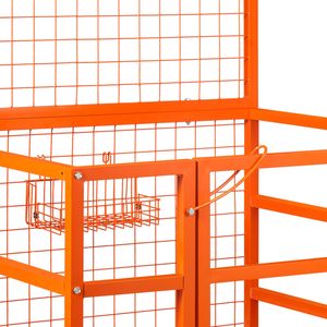 กรงนิรภัยสำหรับรถยก รับน้ำหนักได้ 1400 ปอนด์ พร้อมรูระบายน้ำ ล้อขนาด 43 x 45 ซม. แท่นทำงานสำหรับรถยก สายรัดนิรภัย อุปกรณ์เสริมสำหรับรถยก - Product Image 5