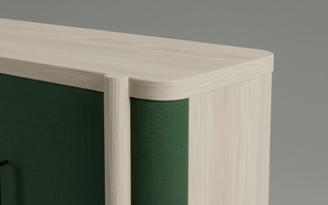 Buffet moderne à 2 portes en chêne massif pour salon - Rangement résistant à l'eau avec design minimaliste - Product Image 6