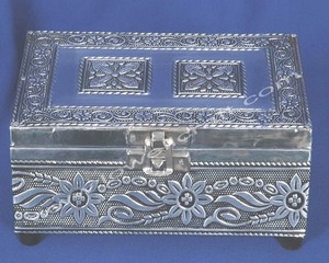 Handcrafted Brass Gold-Plated Embossed Antique Design Dry Fruit <b>Gift</b> <b>Box</b> Decorative Indian Wedding Worship <b>Small</b> - Product Image 1