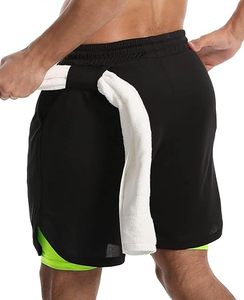 Custom Logo Men's Double <b>Layer</b> Blank Sports Athletic Workout Running Gym Shorts With Liner Breathable 2 In 1 Activewear Shorts - Product Image 2