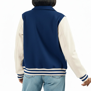 Veste en coton respirante et coupe-vent de haute qualité, personnalisée avec un logo brodé en chenille, en peau de mouton, laine teinte/polyester, légère - Product Image 4