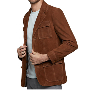 Men's Genuine Leather Waterproof Double Breasted Long Winter Coat - Product Image 2