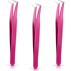 Pinzas profesionales para extensión de pestañas con puntas de fibra de la mejor calidad para un agarre perfecto a las pestañas, nunca se deslizan ni siquiera las pestañas individuales. - Product Image 5