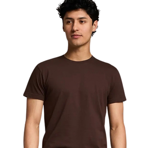 T-shirt Homme Slim Fit Col Rond Manches Courtes Minimaliste Décontracté Personnalisé Vente en Gros Coton Jersey Tee Top Basique Quotidien OEM XL - Product Image 2