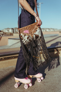 Bolso Bandolera de Cuero Vacuno con Flecos Estilo Western – Bolso de Hombro Boho Vintage Hecho a Mano con Borlas Largas para Mujer - Product Image 5