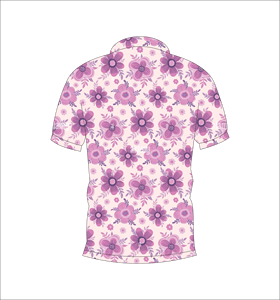 Mens Pink Purple Floral Print Polo Shirt Custom Sublimation Short Sleeve Summer Casual Breathable Lightweight Golf Shirt - Product Image 5