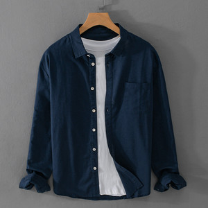 Camisa de Lino y Algodón de Manga Larga para Hombre, Camisa Casual de Lino de Alta Calidad, Camisa Casual Holgada de Algodón para Verano - Product Image 4