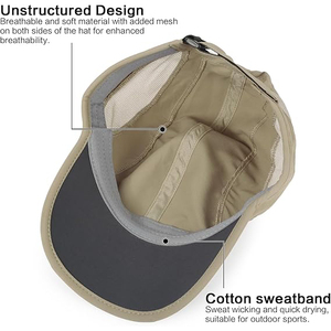 Unisex Khaki Baseball Cap 6 Panel Mesh Adjustable Breathable Outdoor Sports <b>Hat</b> Casual Style Spring <b>Summer</b> - Product Image 3