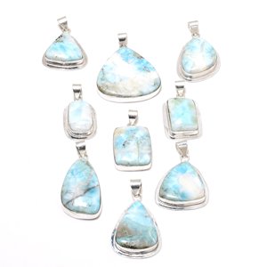 Lot en gros de colliers pendentifs en pierres précieuses LARIMA faits à la main, tendance pour femmes, fiançailles, mariage, anniversaire - Product Image 2