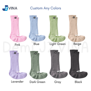 Calcetines de Pilates Personalizados para Estudio de Reformer, Estilo Ballet, Calcetines Antideslizantes de Punto Holgado para Mujer JZVINA Ballerina con Tira Cruzada - Product Image 6