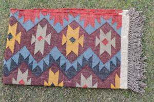 Tapis en jute fait main de qualité supérieure, réversible, en fibres naturelles, tapis kilim pour sols intérieurs, tapis en jute tissé à la main - Product Image 2