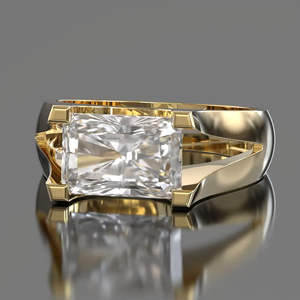 Bague de fiançailles de luxe en diamant de laboratoire taille radiant 2,50 carats, certifiée IGI, or massif 14K/10K/18K, argent 925, VS1-E VVS, unisexe - Product Image 2