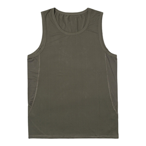 Débardeur en tricot sans manches pour homme, vert olive, col rond, style décontracté uni - Product Image 5