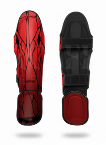 Protections de tibias Muay Thai de qualité supérieure, impression sérigraphique personnalisée, design sur mesure, pour entraînement de kickboxing, MMA, arts martiaux, protection des pieds. - Product Image 4