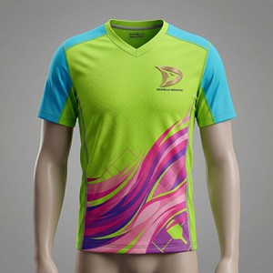 High-Performance Pickleball Shirts Featherweight Quick-Dry Athletic Wear Custom Energy Wave Print - Product Image 2