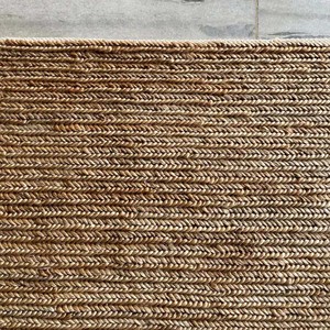 Natural Jute Soumak Area Rug Solid Plain Woven Handmade Carpet Rustic Farmhouse Boho Living Room Bedroom Entryway Floor Decor - Product Image 2