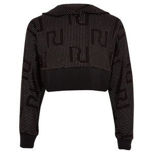 เสื้อฮู้ดดี้ผู้หญิงแบบสั้น น้ำหนักเบา พร้อมลายปัก 3 มิติ และผ้าทอแบบวอชดีไซน์พิเศษ ซิปด้านหน้า ผลิตจากผ้าโพลีเอสเตอร์/คอตตอนเทอร์รี่ - Product Image 6