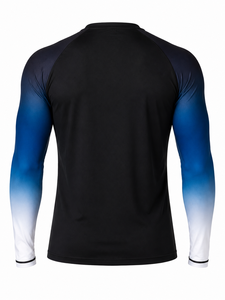 Men Latest <b>Design</b> <b>Compression</b> <b>Shirt</b> Quick Dry <b>Customize</b> Logo Sublimation Contrast Sleeves Print O-Neck Rash Guard Gym Wear <b>Shirt</b> - Product Image 3