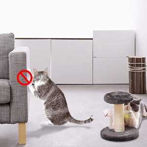Griffoir pour chat moderne classique en bois et plastique, petit arbre à chat, tour en sisal naturel, perchoir, boule en peluche, mobilier pour petits chats - Product Image 4