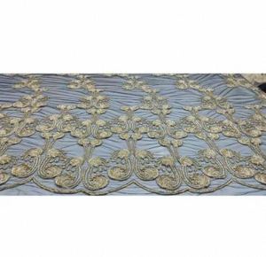 Tissu brodé élégant pour robes de créateurs et rideaux, dentelle française brodée pour tenues de mariée et de soirée - Product Image 1
