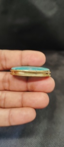 Nouvel Arrivage Cabochon rainuré en laiton Amazonite, Pierre précieuse en vrac aux vertus curatives exceptionnelles pour la fabrication de bijoux et la sertissage en clos - Product Image 4