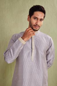<b>Men's</b> Purple Cotton <b>Kurta</b> With Cream Regular Fit Traditional Casual Wear India Pakistan Style <b>Kurta</b> for <b>Mens</b> - Product Image 4