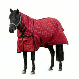 Couverture de protection pour cheval CrossEdge Premium Equestrian, tapis de luxe imprimé avec une coque imperméable durable 600D. - Product Image 1