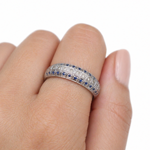 Bague en argent sterling 925 avec saphir bleu naturel taillé en diamant, vente en gros, cadeau en argent - Product Image 3