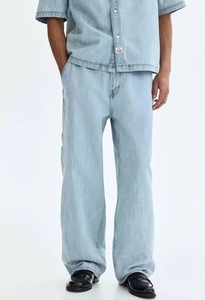 Vaqueros Anchos de Mezclilla Estilo Indio, Ecológicos, de Tiro Medio, Lavado Regular, Ajuste Casual, Rotos, de Algodón - Product Image 4