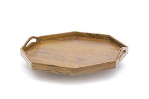 Handmade Wooden Serving Tray <b>Rustic</b> Natural Wood Breakfast Tray with Handles Eco-Friendly Decorative Food & Coffee Serving Tray - Product Image 4