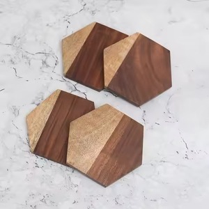 Elegant Home Wood Coasters Set Decorative <b>Table</b> <b>Protectors</b> for Coffee <b>Table</b> Dining Room Restaurant Hotel Bar - Product Image 6