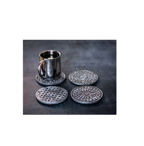 Ornamental Metal Cup Coaster <b>Set</b> Designed For <b>Tea</b> Coffee Cocktails And Elegant Furniture Protection With Premium - Product Image 2