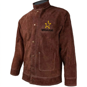 Veste de travail à manches longues Marron MBAANI, boutonnée sur le devant, coupe classique, vêtements de travail de sécurité - Product Image 5