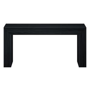 Mesa de Entrada Moderna Grande de Hierro con Espejo, Convertible, Acabado en Grano Oscuro, Diseño de Borde en Cascada, Mesa de Sofá - Product Image 3