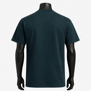 Men's Dark <b>Green</b> Cotton <b>T</b>-<b>Shirt</b> Short Sleeve O-Neck Regular Fit Casual Jersey Knitted Solid Color <b>Plain</b> Dyed - Product Image 3