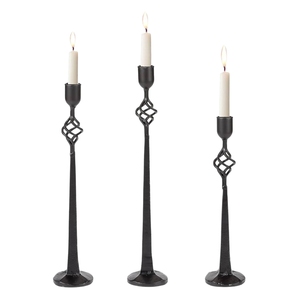 Porte-bougie élégant en fer avec finition thermolaquée, lot de 2, pour éclairage intérieur et décoration de chambre. - Product Image 5