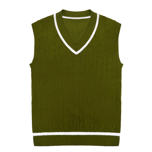 Pull-over tricoté unisexe à col en V pour l'école primaire, chaud et confortable en coton, personnalisable - Product Image 5