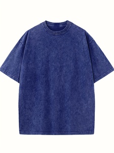 Camiseta de Hombre al por Mayor, Estilo Desgastado con Bordado, Lavado Ácido, 100% Algodón, con Logotipo Personalizable, Tallas Grandes - Product Image 5