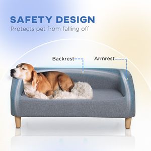 Divano XL per Cani di Taglia Media e Grande, Rivestimento Lavabile, Cuscino Rimovibile, Piedini Antiscivolo, Capacità 25 kg, Grigio - Product Image 5