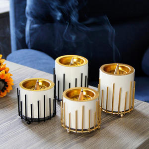 Ensemble de brûleurs d'encens en céramique, finition or blanc, diffuseur d'aromathérapie, décoration intérieure, utilisation toute saison - Product Image 1