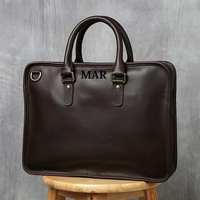 Sac messager pour ordinateur portable en cuir véritable vintage de haute qualité, fermeture éclair, grande capacité, imperméable, léger, pour hommes, bureau, polyester