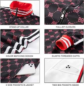 Ensemble de survêtement 2 pièces pour homme, style hip-hop, brodé, 100% coton, séchage rapide, pour le sport et le jogging - Product Image 5