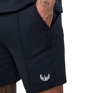 Mens <b>Navy</b> Blue Casual Sports Shorts Athletic Workout Running Lightweight Breathable Summer Activewear Daily 100% Cotton Solid - Product Image 5