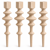 Pied de table en bois massif tourné, forme calebasse, base de table en bois massif, style scandinave, installation facile