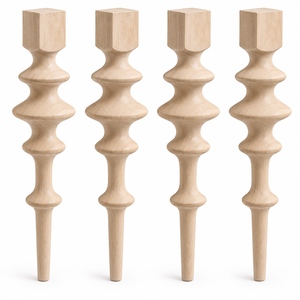 Pata de Mesa de Madera Maciza, Pata de Mueble Torneada en Madera, Forma de Calabaza, Base de Mesa de Madera Maciza, Estilo Escandinavo, Fácil Instalación - Product Image 1