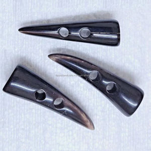 Boutons d'accessoires de vêtement à bascule en corne de boeuf de buffle fait à la main avec bouton à bascule poli à 2 trous - Product Image 3