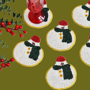 Juego de Cuatro Adornos de Muñecos de Nieve Hechos a Mano con Cuentas, Decoración Navideña para Árbol y Hogar, por Creative Art Zone - Product Image 3