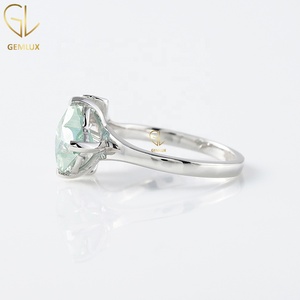 <b>925</b> <b>Silver</b> Green Flower Cut Moissanite Diamond <b>Ring</b>, Leaf Inspired Engagement <b>Ring</b>, Nature Inspired <b>Ring</b> For Women - Product Image 6