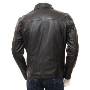 Chaqueta de Hombre Personalizada de Cuero Genuino y Lona, Estilo Urbano, Invierno, Impermeable, Resistente al Viento, Transpirable, de Alta Calidad - Product Image 2